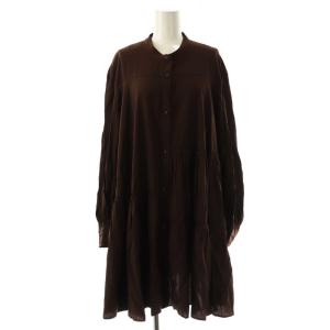 25AW ティアードミニワンピース 長袖 茶 /NR OS