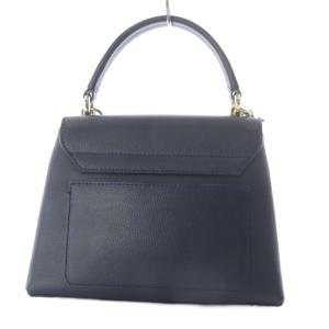FURLA トップハンドル mini バッグ ハンドバッグ ワンハンドル ショルダーバッグ 2way レザー ネイビー