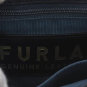 FURLA トップハンドル mini バッグ ハンドバッグ ワンハンドル ショルダーバッグ 2way レザー ネイビー