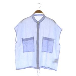 25SS キャップスリーブドロストシャツ ラミー混 ブルー /MY OS