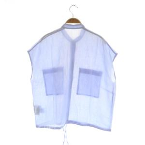 Framework 25SS キャップスリーブドロストシャツ ラミー混 ブルー /MY OS
