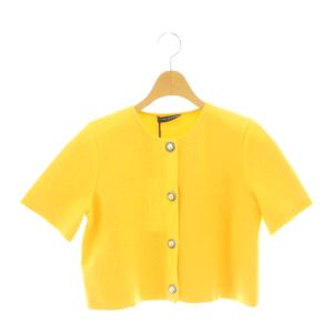 コンパクトヴィスコースニットカーディガン ビジュー装飾 イエロー /CX OS