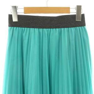 VIVIENNE TAM メッシュプリーツスカート フレア ラメ 38 ブルーグリーン /CX OS