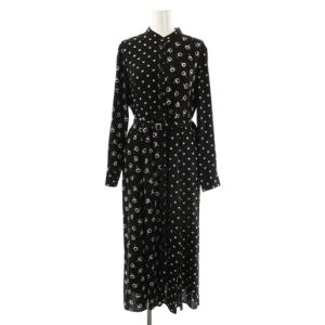 ワンピース 総柄 ロング 36 ブラック ホワイト /ES OS
