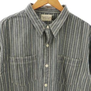 RRL マルチ ストライプ シャツ XL ネイビー