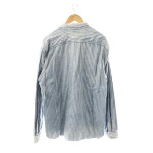 RRL 加工 ストライプ デニム シャツ XL ライトブルー