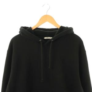 AURALEE SMOOTH SOFT BD SWEAT P/O PARKA 4 ブラック A25AP01TU