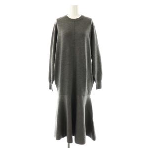 25AW ピュアウールニット ワンピース 38 グレー