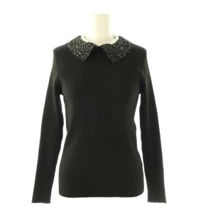 レディ ロングスリーブ ニット カットソー レースカラー F ブラック 1513-183-4817 /CX