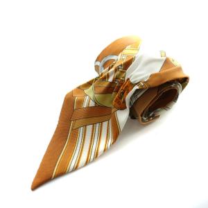 HERMES ツイリー スカーフ Brides et Gris Gris 馬勒とチャーム オレンジ /SS OS SH