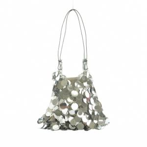 Silver Sparkle Discs トートバッグ シルバーカラー