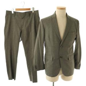 CLICK ライトメランジトロ 2ボタン パンツ セットアップ スーツ テーラードジャケット M グレー