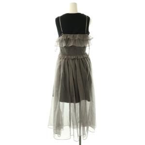 SNIDEL 24AW シアーレイヤードカットワンピース 0  モカブラウン ブラック /ES OS