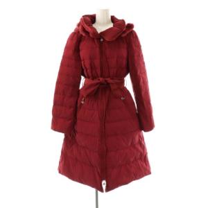 レッキスファー ダウンコート ジップアップ 40 レッド /HK OS