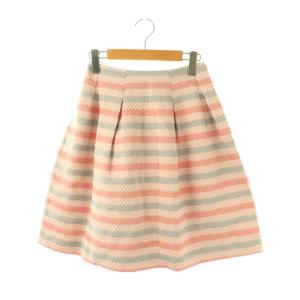 刺繍 タックスカート 膝丈 36 ピンク /HK OS