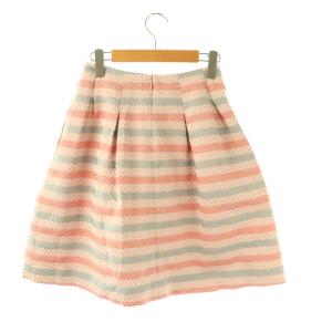 M'S GRACY 刺繍 タックスカート 膝丈 36 ピンク /HK OS