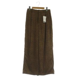 25AW レオパードパンツ ワイドパンツ プリント サテン 36 ブラウン /MY OS