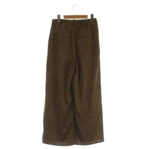 SLOBE IENA 25AW レオパードパンツ ワイドパンツ プリント サテン 36 ブラウン /MY OS
