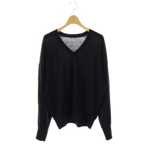 25SS WISH High Gauge V Neck ニット セーター ダークネイビー /ES OS