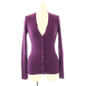 カシミヤシルク カーディガン ニット 長袖 38 紫 /NR OS