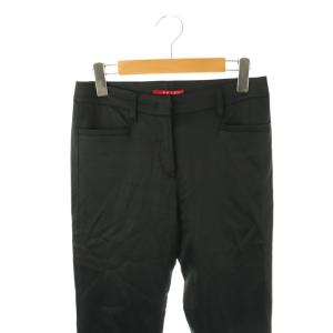 PRADA LINEA ROSSA サテンパンツ テーパード ジッパーフライ 38 黒 /NR OS