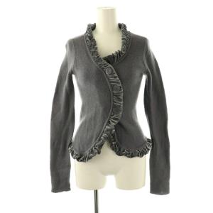 フリル カーディガン ニット 長袖 ウール 38 グレー /NR OS