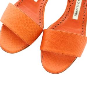 MANOLO BLAHNIK PATOPIA サンダル スリングバック 36 23.0cm オレンジ 121-1557-0001 /MI