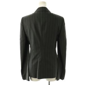 EMPORIO ARMANI スーツセットアップ テーラードジャケット パンツ ストライプ 38 チャコール ブルー /CX OS