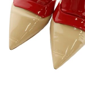 PRADA ミュール ポインテッドトゥ スリングバック 36 23.0cm ベージュ 赤 /MI OS