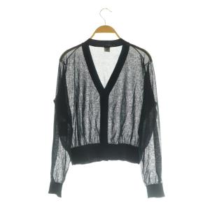 Ron Herman 25SS オーガニックコットン Vネック シアーカーディガン 長袖 XS ネイビー /MY OS