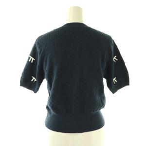 SNIDEL 24SS ハーフスリーブリボンカーデ カーディガン ニット 半袖 F 紺 /NR OS SH