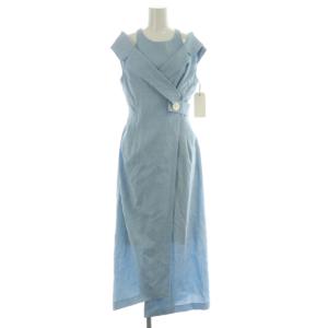 24SS ベストオフショルレイヤードワンピース ロング ラップ風 1 ブルー /MY OS SH