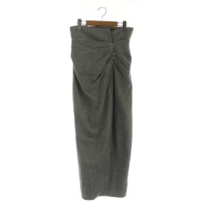 24AW ドレープタイトホックスカート ロング ハイウエスト 1 グレー /MY OS SH