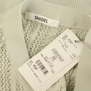SNIDEL 24AW クロシェ風シアーニットワンピース ロング ONE ミント /MY OS SH