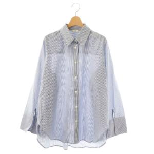 ROUND SLIT BELL SLEEVE SHIRT シャツ ストライプ 2 ブルー ホワイト /ES