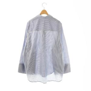 CLANE ROUND SLIT BELL SLEEVE SHIRT シャツ ストライプ 2 ブルー ホワイト /ES