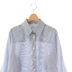 CLANE ROUND SLIT BELL SLEEVE SHIRT シャツ ストライプ 2 ブルー ホワイト /ES