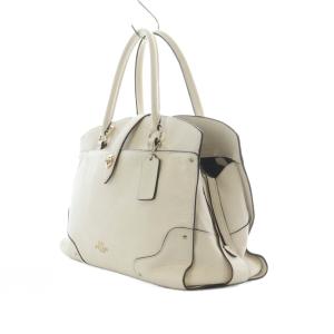 COACH マーサー サッチェル トートバッグ ハンド 白 ホワイト トップハンドル ターンロック開閉 レザータグチャーム