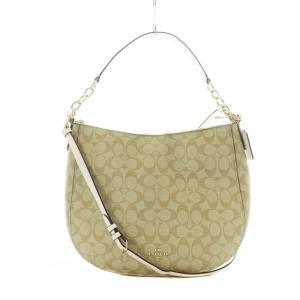 エル ホーボー ショルダーバッグ ベージュ 白 ホワイト シグネチャー モノグラム F39527 /RI