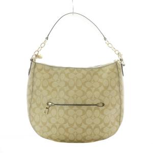 COACH エル ホーボー ショルダーバッグ ベージュ 白 ホワイト シグネチャー モノグラム F39527 /RI