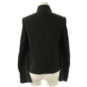 ARMANI COLLEZIONI ツイード ジャケット スナップボタン 36 チャコール /CX OS