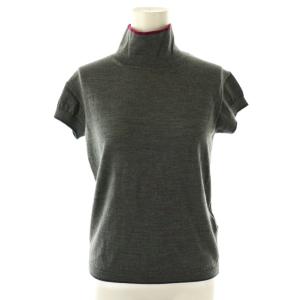 ハイネック 半袖ニット セーター プルオーバー ウール カシミヤ 38 グレー /CX OS