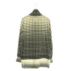 GUCCI ボウタイ シルク ブラウス 総柄 44 アイボリー ブラック 467085 /DF OS