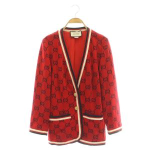 558039 GG柄コットンカーディガン L レッド