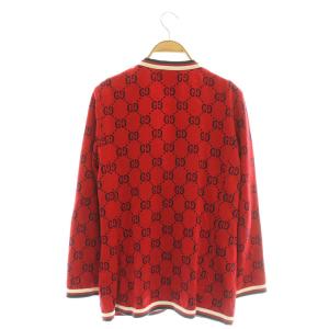 GUCCI 558039 GG柄コットンカーディガン L レッド