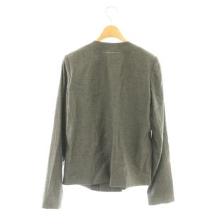 MM6 Maison Margiela ウールノーカラージャケット カラーレスジャケット 40 グレー ブラック /DF OS