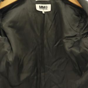 MM6 Maison Margiela ウールノーカラージャケット カラーレスジャケット 40 グレー ブラック /DF OS