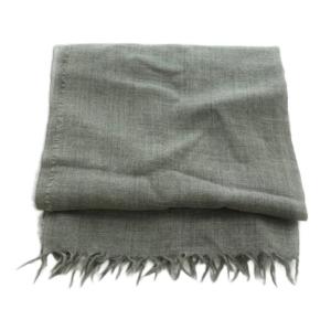 MAX MARA WEEKEND LINE ストール ウール フリンジ グレー 55461152 /MI OS