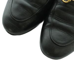 GUCCI エラスティックスリングバック ホースビット スリッパシューズ レザー 36.5 23.5cm 黒 409332