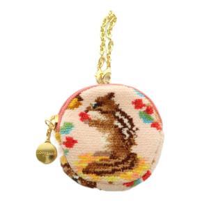 ラブラリーバイフェイラー LOVERARY BY FEILER シマシマリス サークルポーチ 総柄 ピンク